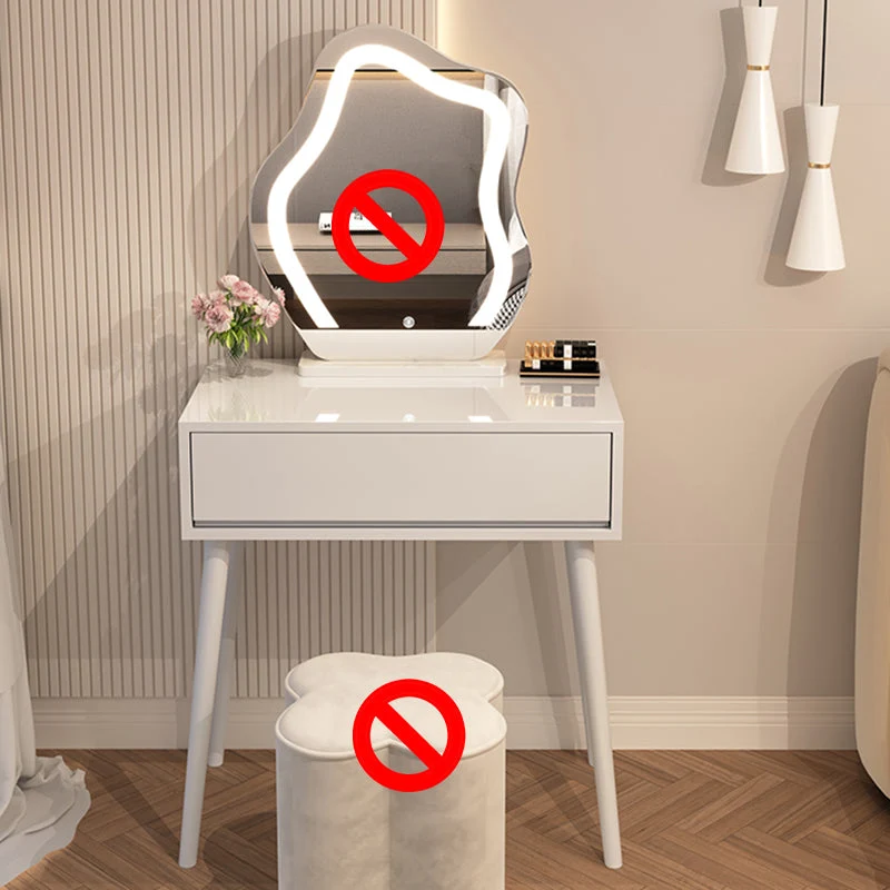 Contemporary Wooden Makeup Vanity Desk Table with Storage Drawers
