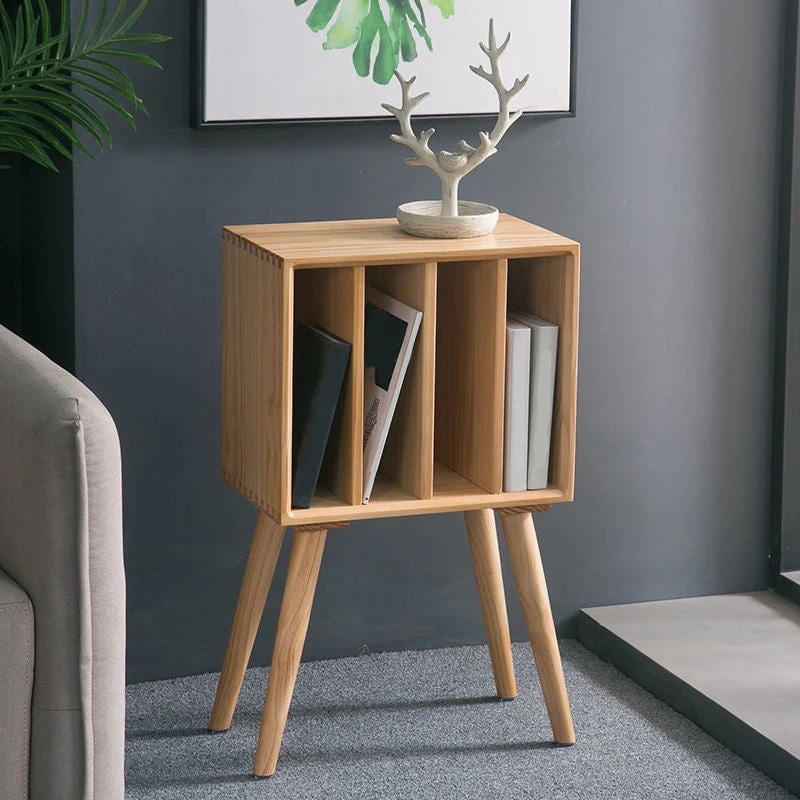 11" Wide Contemporary Shelf Closed Back Solid Wood Pine Bookcase