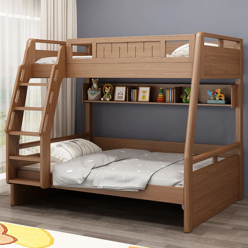 Modern Mattress Included Bunk Bed Solid Wood Bed with Headboard