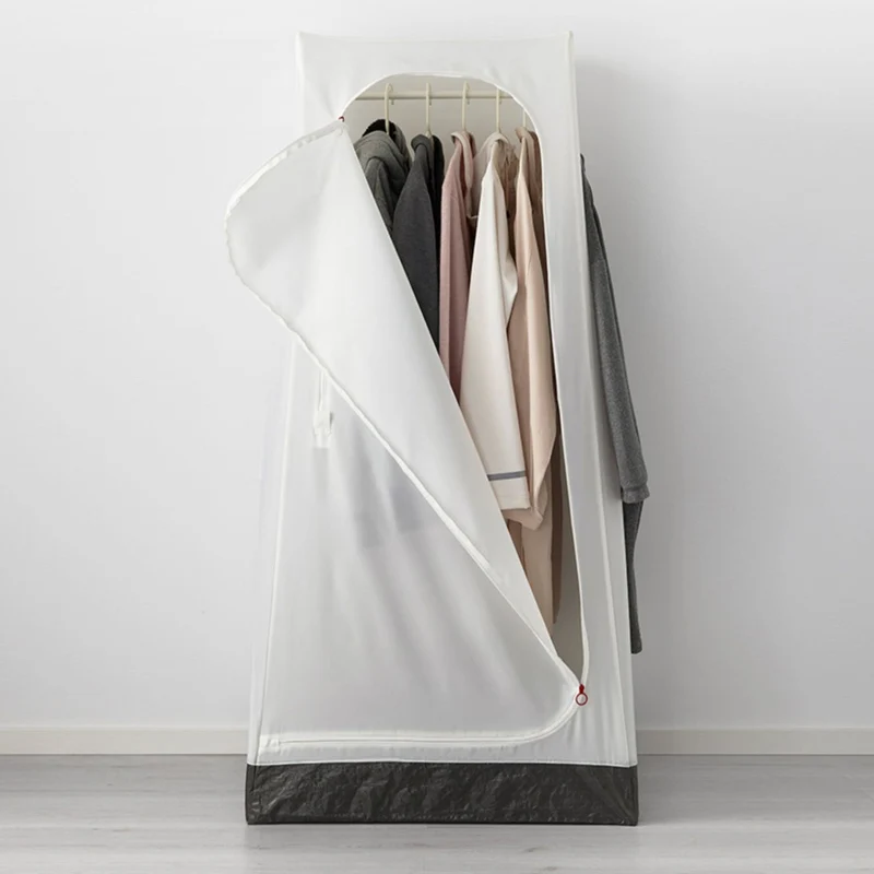 Modern Freestanding Wardrobe Armoire Metal Wardrobe with Clothes Rail