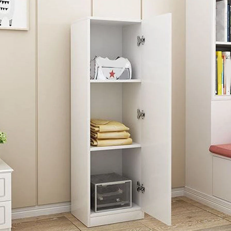 Contemporary Style Wardrobe Armoire Wood Non-Hanging Armoire with Door