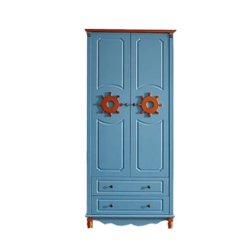 Rectangular Wardrobe Cabinet Nautical Style Home Wooden Wardrobe Closet