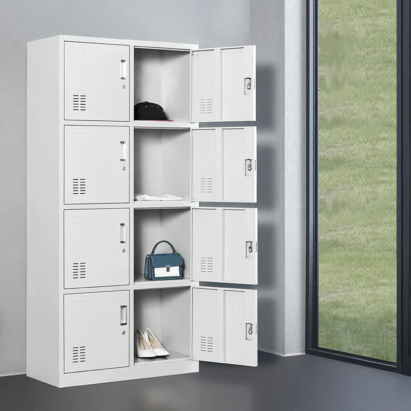 Contemporary Wardrobe Armoire Metal Non-Hanging Armoire with Lock