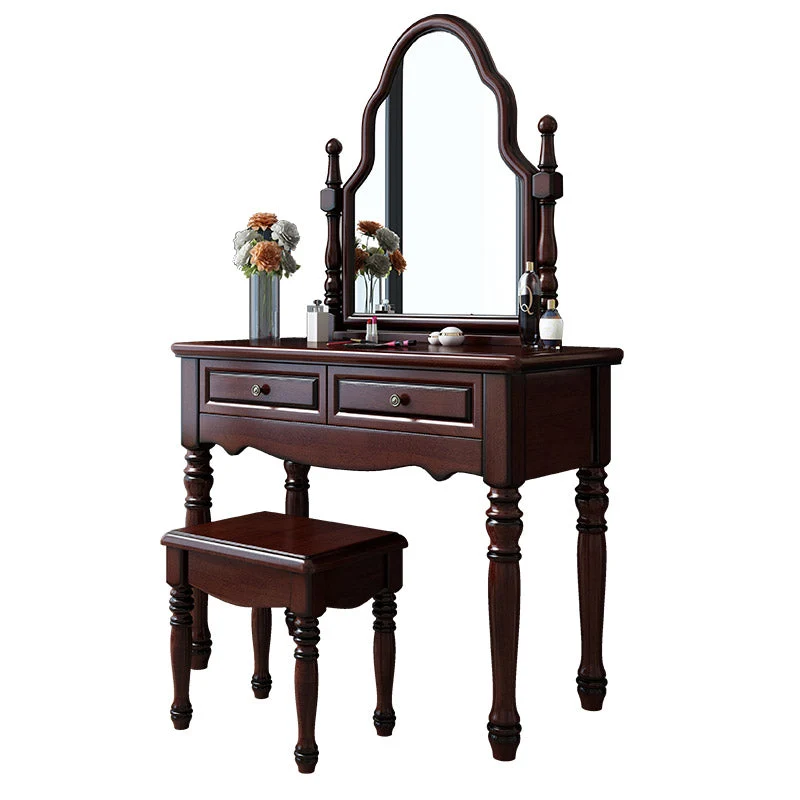 15" Wide Victorian Make-up Vanity Wooden Mirror Dressing Table