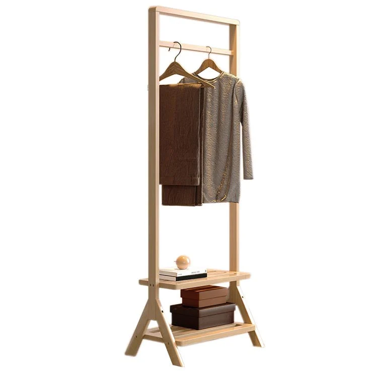 Modern Solid Wood Wardrobe Cabinet Bedroom Armoire with Shelves