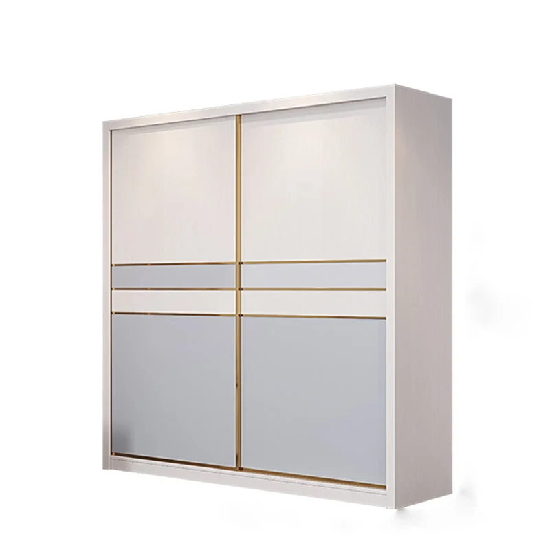 Bedroom Sliding Doors Armoire Coastal Wooden Storage Cabinet