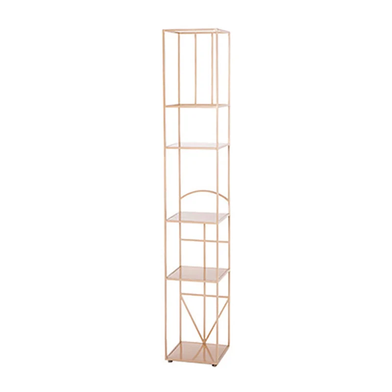Glam Metal Book Shelf Gold Etagere Shelf Bookcase for Study Room 12.6" W