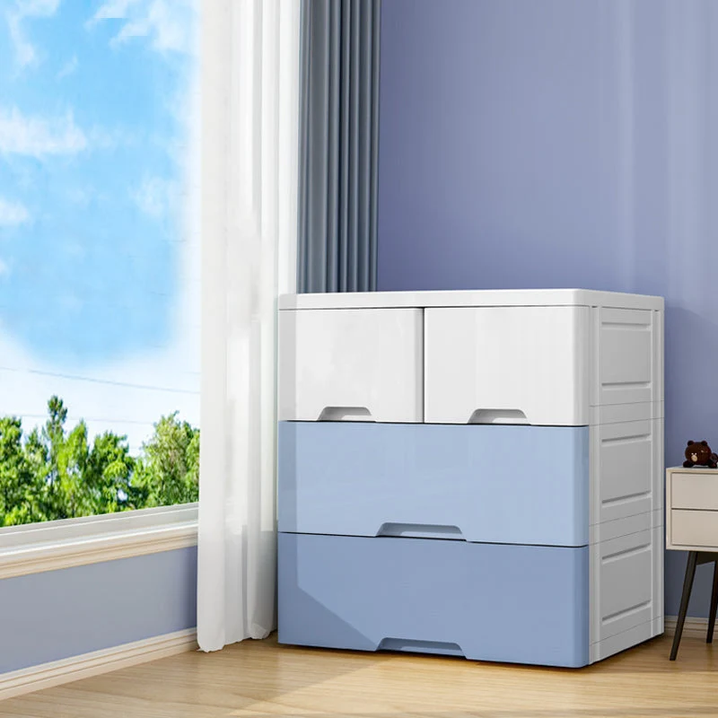 Modern Style Non-Hanging Armoire Plastic Home Cabinet with Drawers