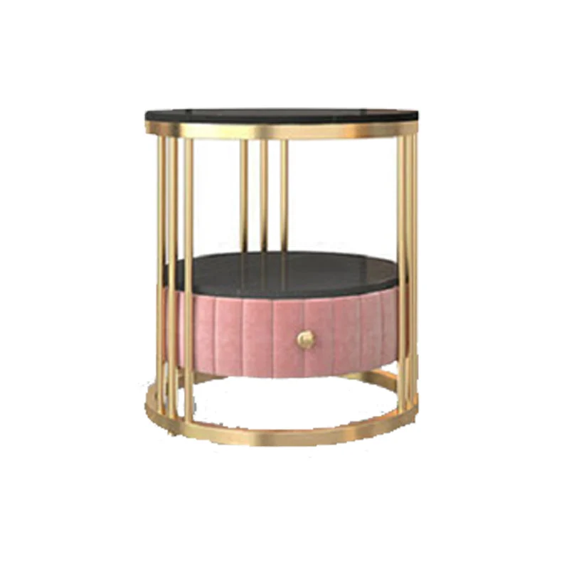 Glam 1 - Drawer Accent Table Nightstand 21.65" Tall Stone Night Table