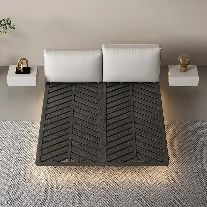 Modern Style Upholstered Headboard/white Grey Leather Suspension Bed