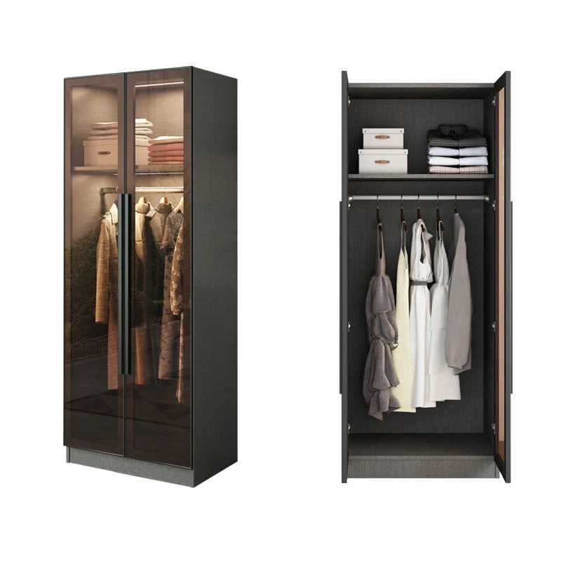 Mirrored Finish Cabinet with Glass Door Contemporary Interior Storage Cabinet