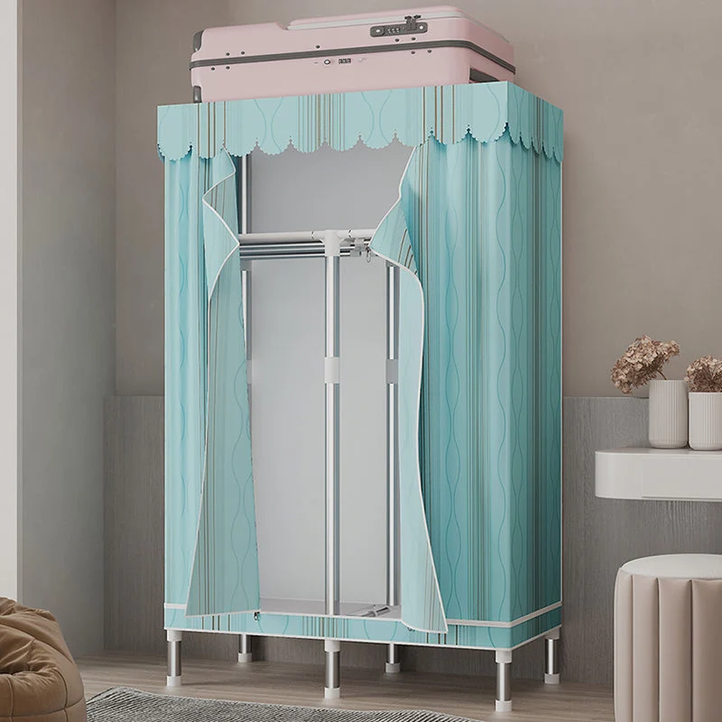 Silver Steel Frame Wardrobe Cabinet Contemporary Home Wardrobe