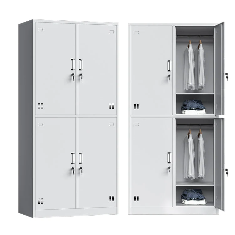 White Steel Wardrobe Cabinet Contemporary Hinged Wardrobe Closet