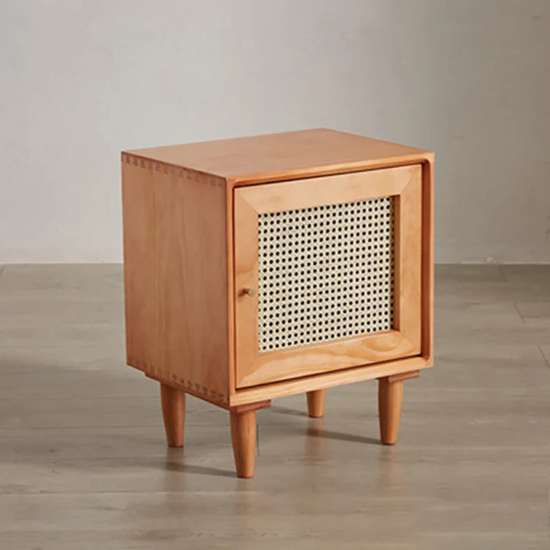 Solid Wood Bed Nightstand Modern Bedside Cabinet for Bedroom
