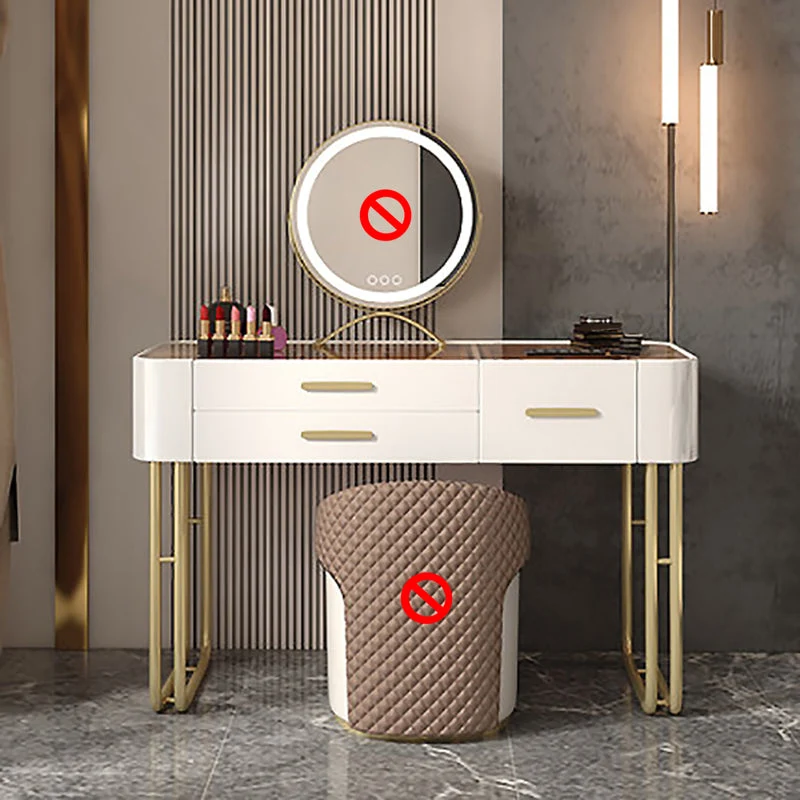 30.70" High Makeup Vanity Desk White Vanity Tables with Drawer