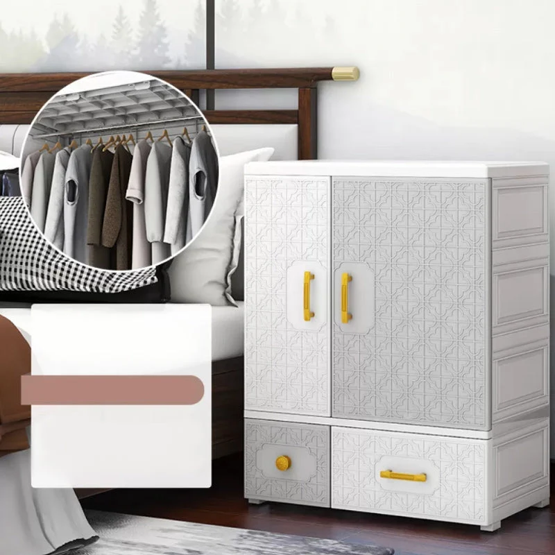 Contemporary Style Wardrobe Armoire Plastic Bedroom Wardrobe Cabinet