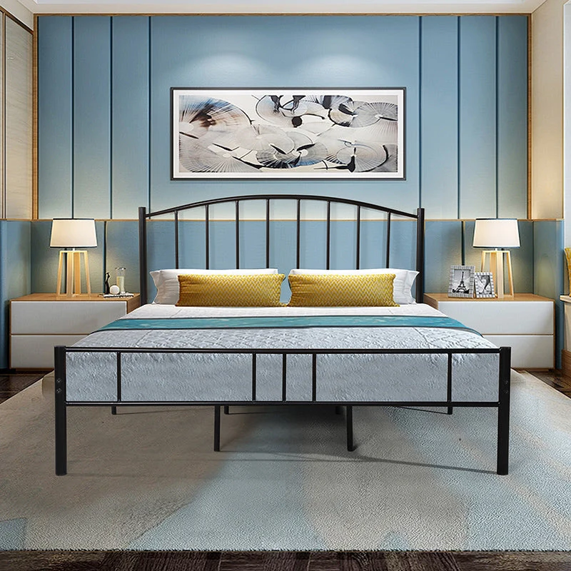 Arched Open-Frame Metal Bed 41" H Bed With Headboard and Footboard