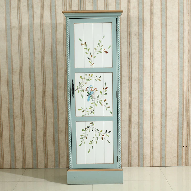 Solid Wood Matte Finish Storage Cabinet Coastal Cabinet with Hinged Door