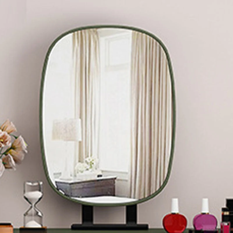 Bedroom Glam Double Drawers Faux Leather Standing Make-up Vanity