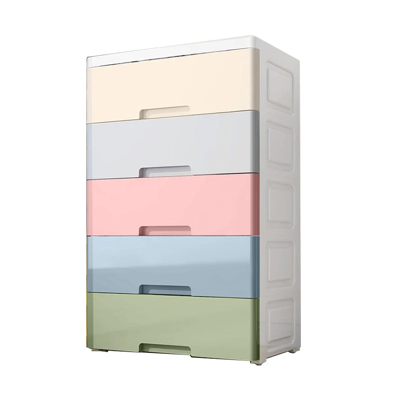 Contemporary Plastic Non-Hanging Armoire 1-Shelf Home Storage Cabinet