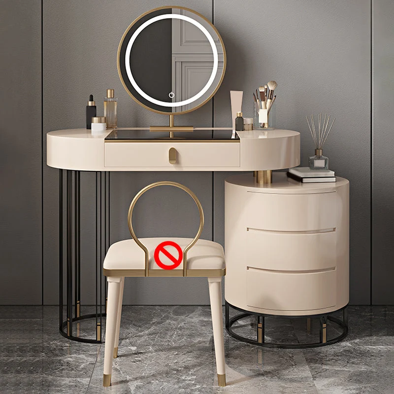 Contemporary Solid Wood Vanity Desk 4 Drawer Vanity Dressing Table