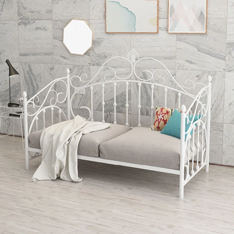 Luxurious Open-Frame Bed 45.28-inch High Metal Child's Bed with Headboard