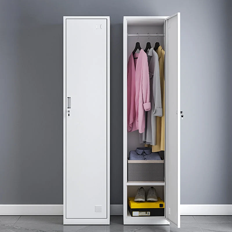 White Contemporary Non-Hanging Armoire Steel Home Cabinet with Door