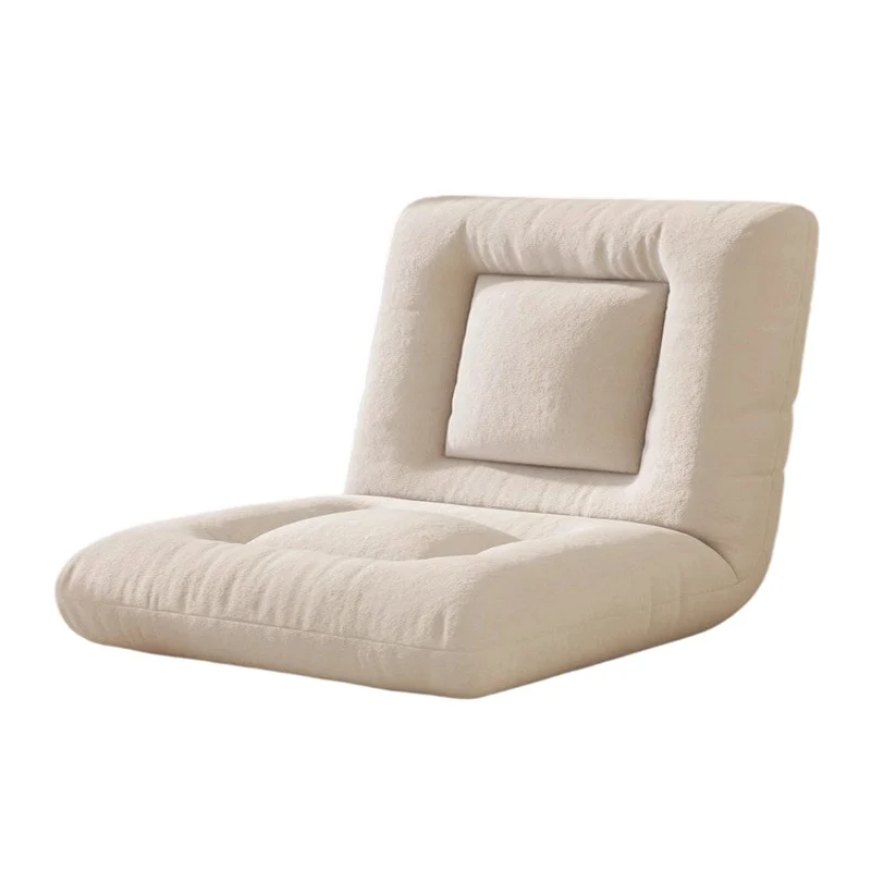 Modern Minimalist Rectangular Iron Frame PP Cotton Velvet Cotton Linen Lazy Sofa Backrest Armless For Bedroom