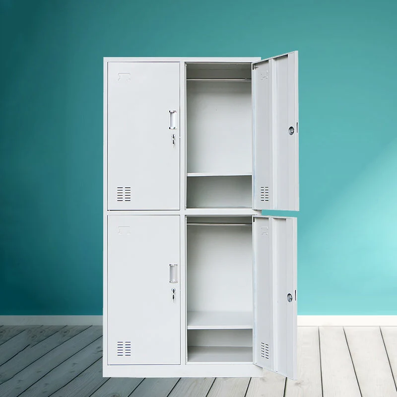 Metal Contemporary Cabinet for Home Grey Hinged Door Storage Cabinet
