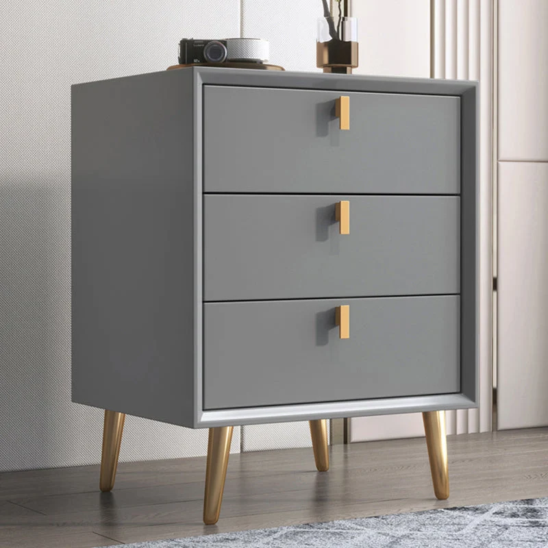 Solid Wood Night Table Modern Bed Nightstand with 3- Drawers for Living Room 18"W X 24"H