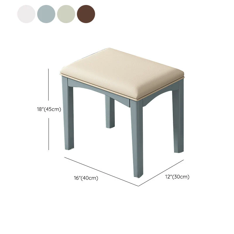 Contemporary Vanity Table with 1 Drawer and Mirror in Rubberwood