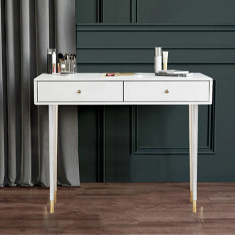 White Makeup Table With 2 Drawers 15.74 W X 29.52" H for Bedroom