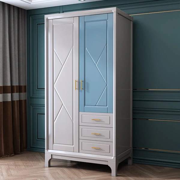 Traditional Solid Wood Wardrobe Closet Hinged Wardrobe Armoire