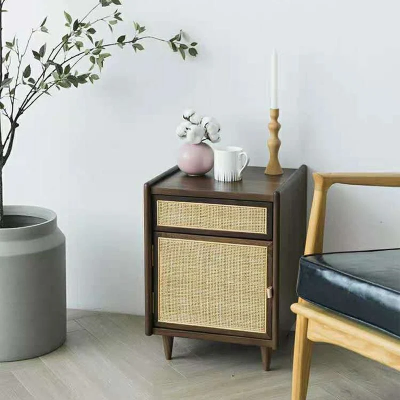 1 Drawer Contemporary Nightstand 1 Door Bedside Cabinet ,22" Tall