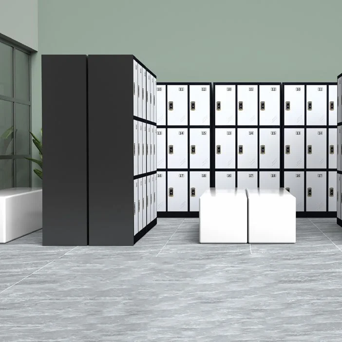 Metallic Finish Cabinet with Hinged Door Contemporary Storage Cabinet for Bathroom