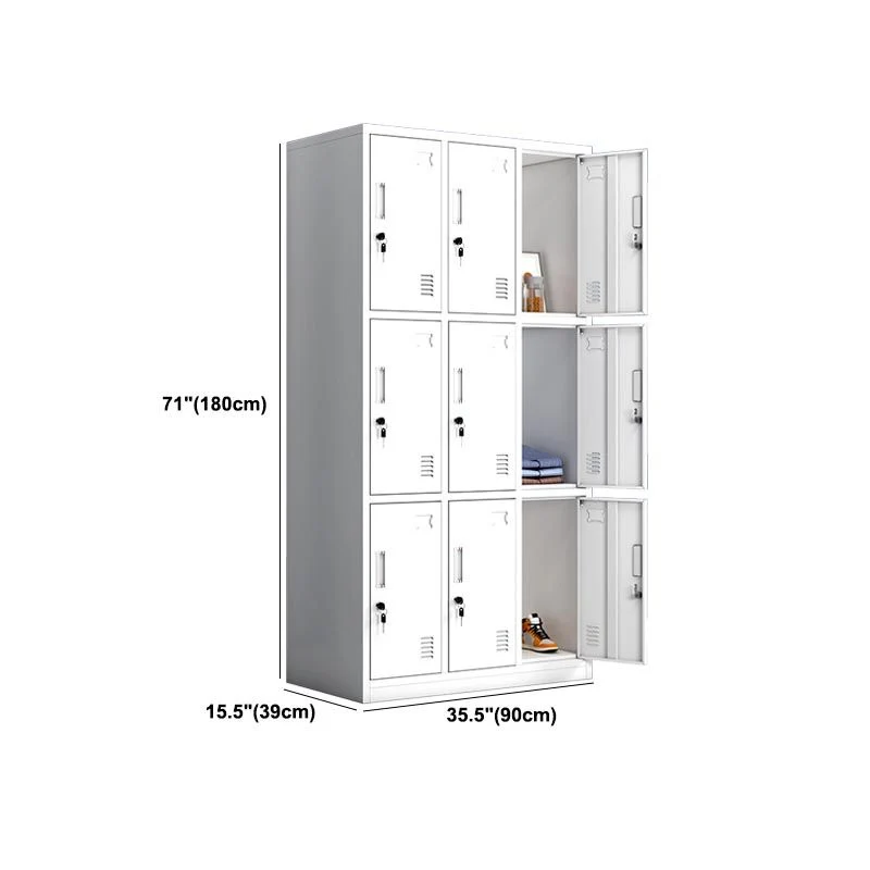 White Metal Wardrobe Armoire Contemporary Hinged Wardrobe Cabinet