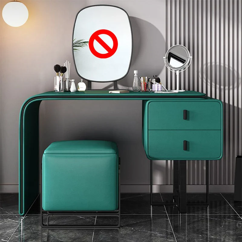 20.47" Wide Make-up Vanity with 2 Storage Drawers Faux Leather Dresser
