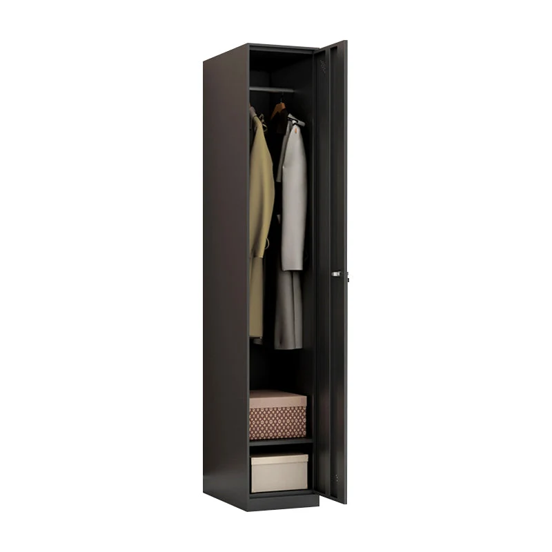 Metal Industrial Cabinet with Hinged Door Black Steel Storage Cabinet for Home