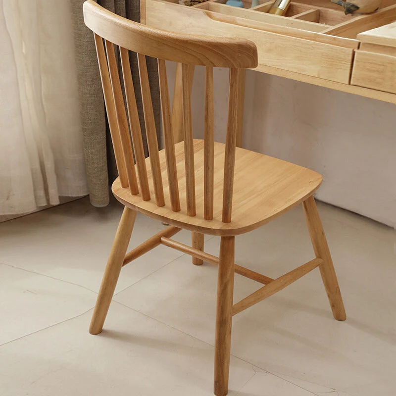Scandinavian Wood Dressing Table Mirrored Makeup Vanity Stool Set
