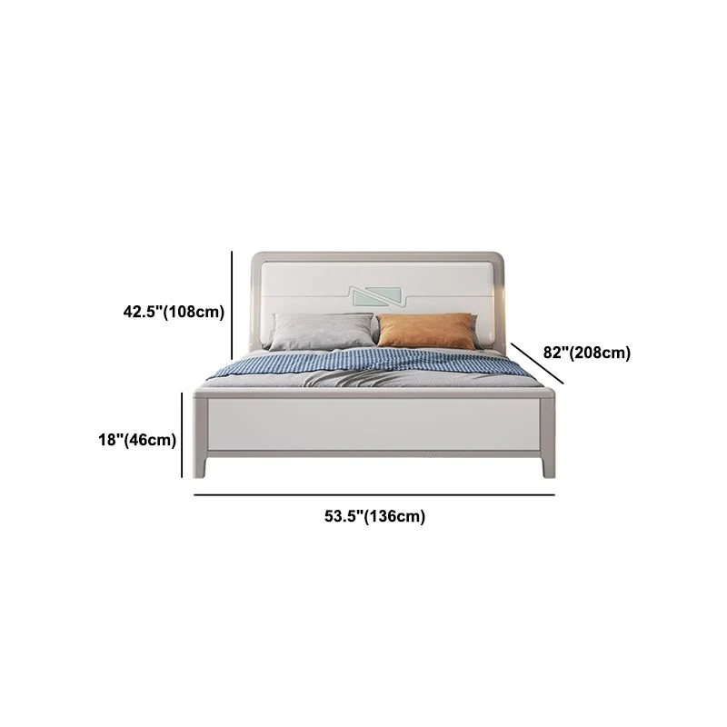 Contemporary Wood Standard Bed with Rectangular Panel Headboard