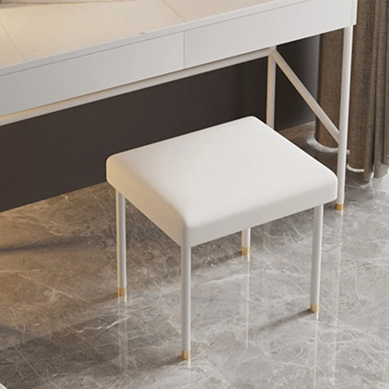 2 Drawers Makeup Table Desk Contemporary White Solid Wood Vanity