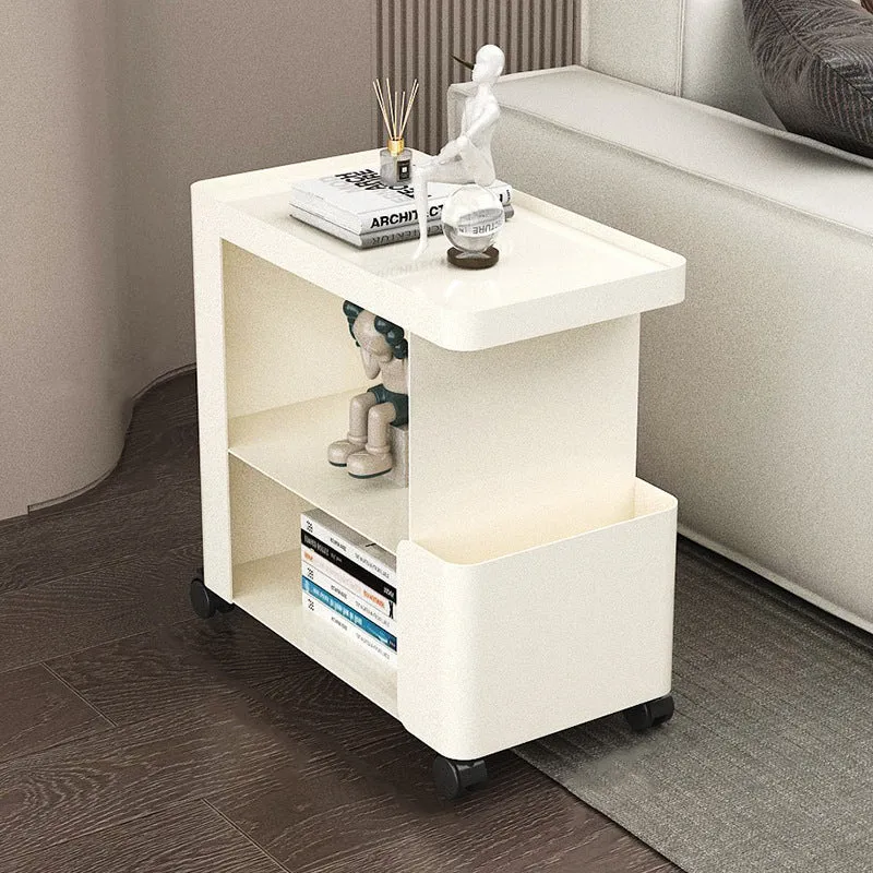 Contemporary Creative Iron Rounded Rectangular Side Table With 3-Tier For Living Room
