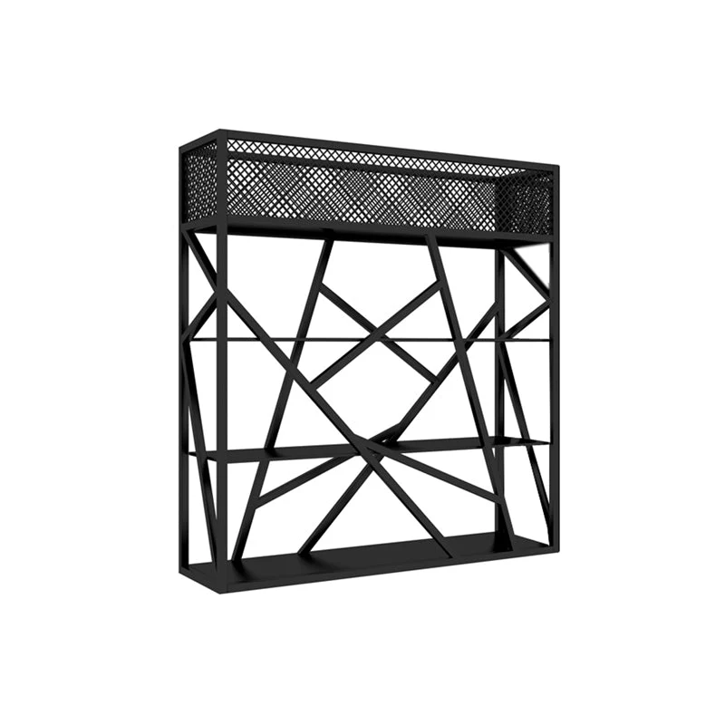 Metal Vertical Standard Bookcase Contemporary Style Open Back Shelf