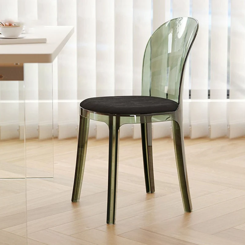 Contemporary Scandinavian Curved Velvet PC Vanity Stool For Bedroom