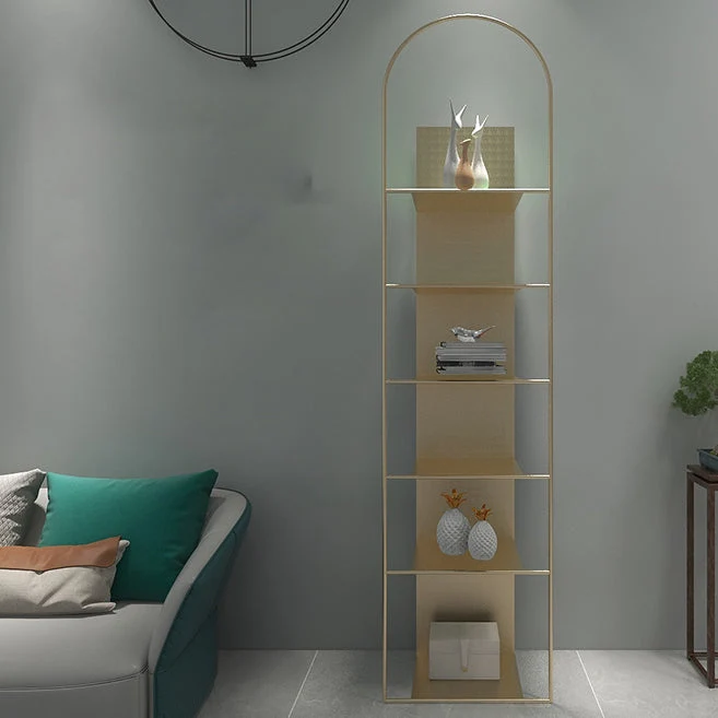 Modern Style Bookshelf Closed Back Metal Bookcase for Living Room