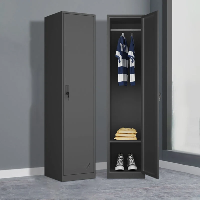 Hinged Wardrobe Armoire Contemporary Metal Storage Cabinet for Home