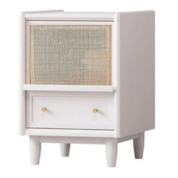 Solid Wood Bedside Cabinet Contemporary Night Table with Drawer