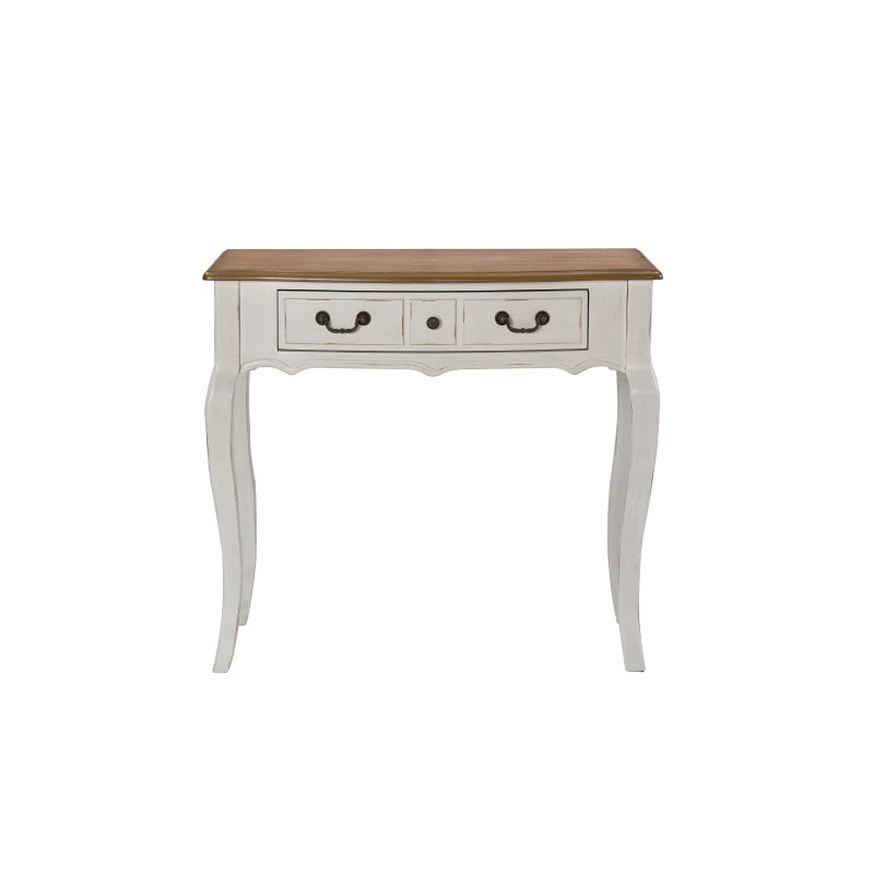 Victorian White Makeup Vanity Desk Table Solid Wood Dressing Table Stool Set