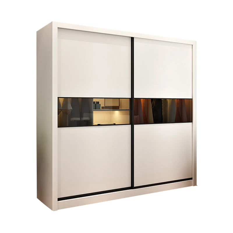 White Engineered Wood Wardrobe Cabinet Contemporary Wardrobe Closet