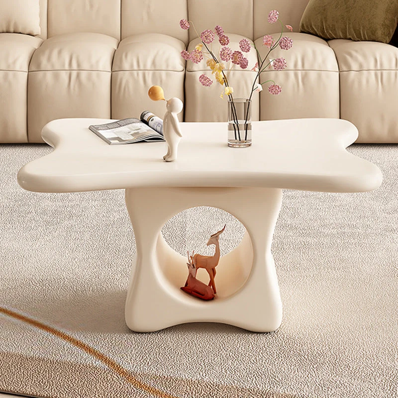 Contemporary Creative Engineered Wood Cloud-Shaped Coffee Table 1-Tier For Living Room